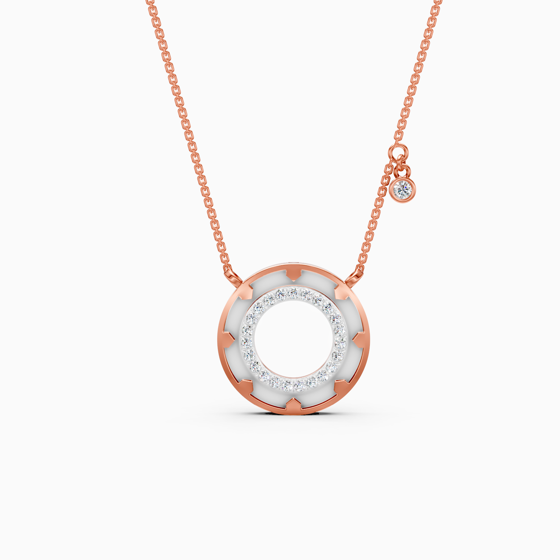 Circle Gold Lab Grown Diamond Necklace